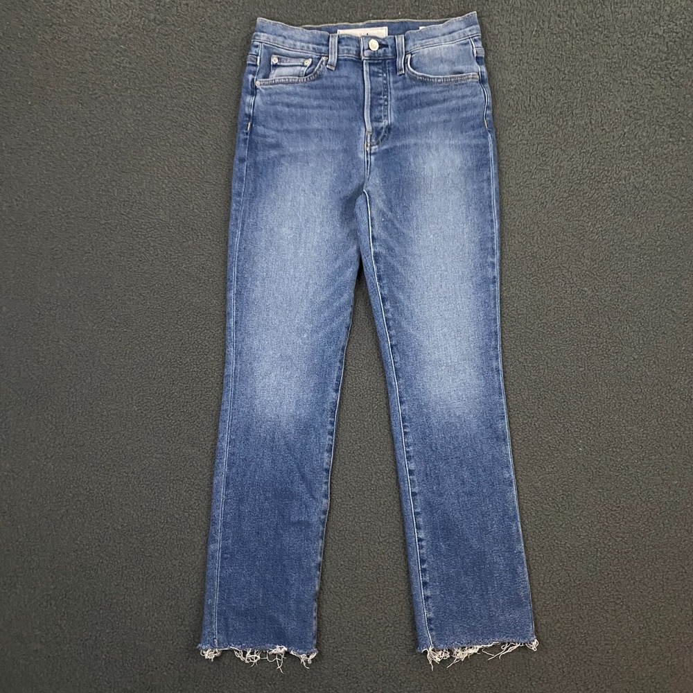 Frank & Eileen Cork Jeans size 27 Ankle Raw Hem High Rise Denim Stretch
